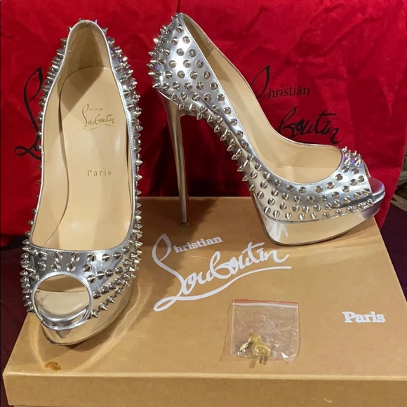 Christian Louboutin Lady Peep Spikes 150mm - Picture 2 of 10